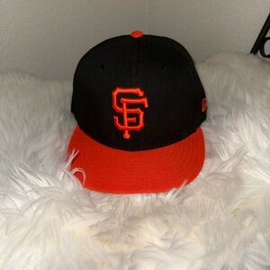 MLB SF Giants New Era Official on-field Cap Black and Orange Hat